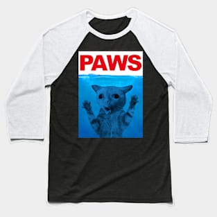 Paws Cat Meme Humor Funny Kitty Lover Funny Cats Dads Mom Baseball T-Shirt